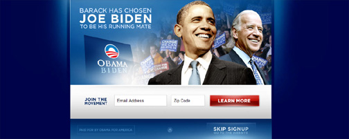 Political Registration Landing Page